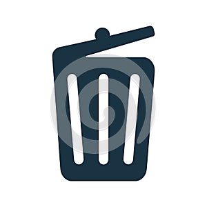 Container, discard, dustbin icon. Glyph style vector EPS