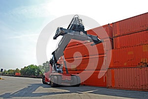 Container and forklift