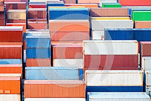 Container yard closeup