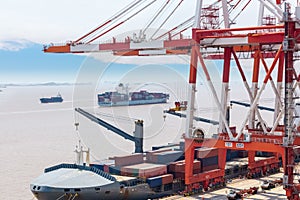 Container gantry crane in shanghai port photo