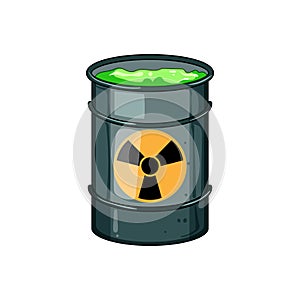 container hazard chemical waste cartoon vector illustration