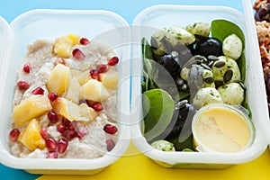 Container with healthy lunch