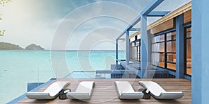 Container house with pool