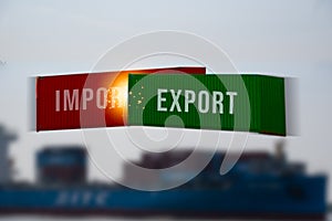 Container import and export business logistic industry commerce transport economy concept