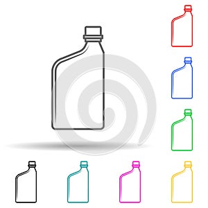 container for motor oil multi color style icon. Simple thin line, outline  of bottle icons for ui and ux, website or mobile