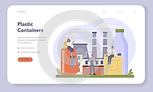 Container and packaging industry web banner or landing page.