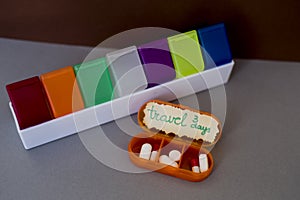 Daily container for pills and capsules