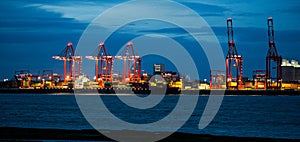 Container Port at Liverpool, England.