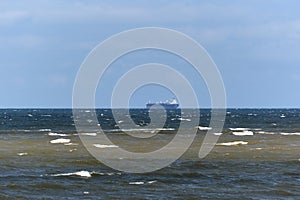 Container ship at anchorage