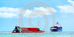 Container Ship, Barge ship transportation cargo