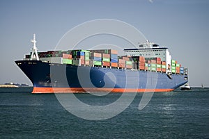 Container Ship Enters Harbor