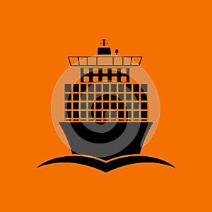Container ship icon front view