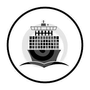 Container ship icon front view