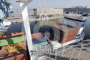 Container-ship in port