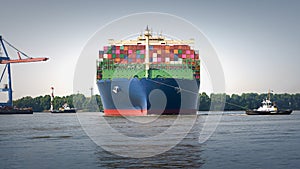 Container ship in the Port of Hamburg