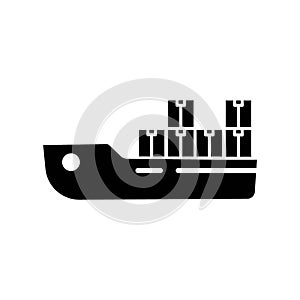 Container ship, sea transport, cargo - vector icon