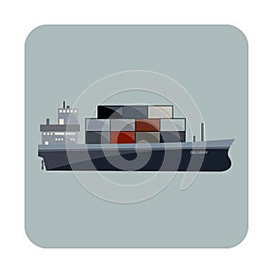 container ship. Vector illustration decorative design