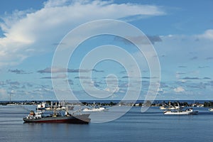 Container ships in the Lagoon