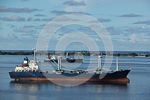 Container ships in the Lagoon