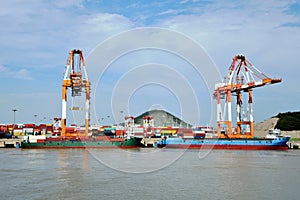 Container ships in the port of Yangshan.