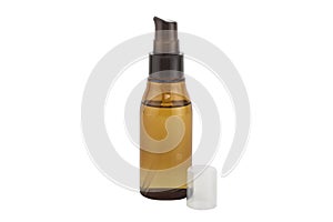 Container of spray bottle isolated on white background