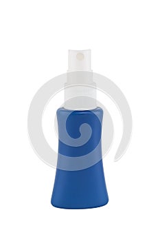 Container of spray bottle isolated on white background