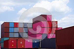 Container stack In exports and imports photo