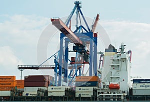 Container terminal Burchardkai in Hamburg on the Elbe