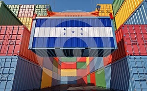 Container Terminal - Freight container with Honduras flag.