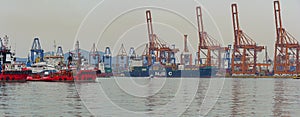 Container terminal at keratsini port, Greece
