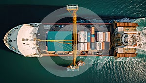 Container Terminals, Aerial view of the container, Made by AI,Artificial intelligence