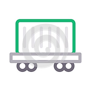 Container thin color line vector icon