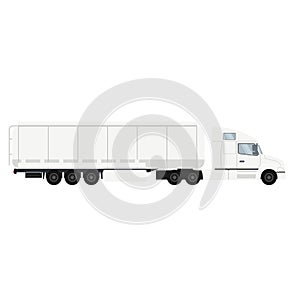 Container trailer truck with cistern. Heavy transport vehicle