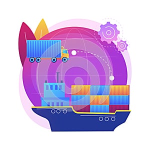 Container transportation abstract concept vector illustration.