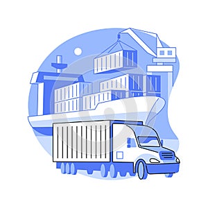 Container transportation abstract concept vector illustration.