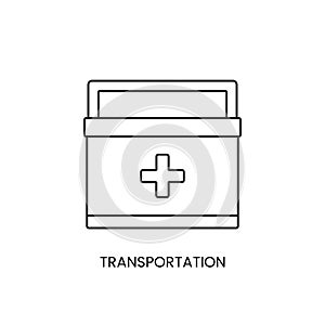 Container for transporting biomaterial icon line in vector, illustration of medical equipment.