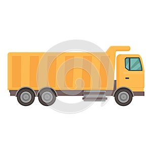 Container truck icon cartoon vector. Tipper unload