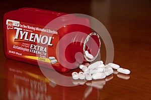 Capsules of Tylenol Pain Killer