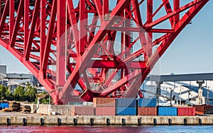 Container under bridge