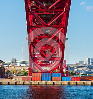 Container under bridge