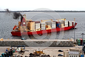 Exhaust Smoke Emissions From Ship photo