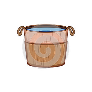 container wooden tub cartoon vector illustration