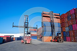 Container yard industry with forklift work for the import and export business