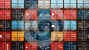 Containerized Cargo: A Towering Wall of Containers, Generative AI