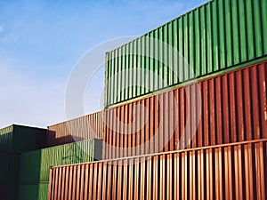 Containers Cargo shipping Logistic freight warehouse Import export industry