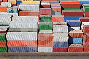 Containers for cargo transportation on ship