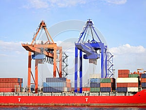 Containers and cranes