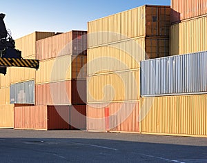 Containers in harbor