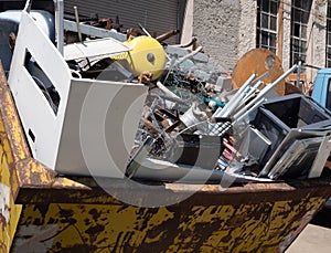 Containers of iron scrap metal scrap scrap collection