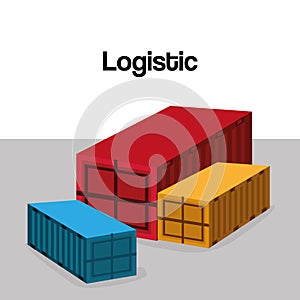 Containers logistic service icons